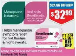 Chemist Warehouse Remifemin 200 Tablets offer
