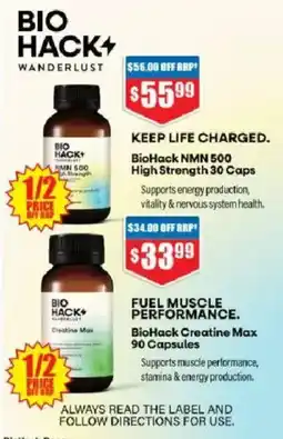 Chemist Warehouse BioHack Wanderlust NMN 500 High Strength offer