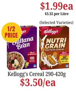 Farmer Jack's Kellogg's Cereal offer