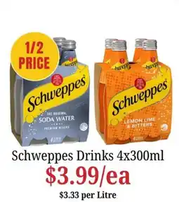Farmer Jack's Schweppes Drinks offer