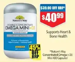 Chemist Warehouse Nature's Way Double Concentrate Omega Mini + D3 offer