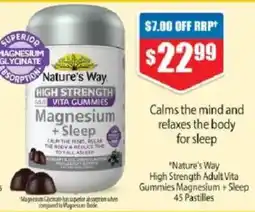 Chemist Warehouse Nature's Way High Strength Adult Vita Gummies Magnesium + Sleep offer