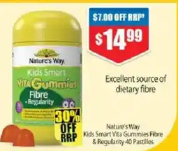 Chemist Warehouse Nature's Way Kids Smart Vita Gummies Fibre & Regularity offer