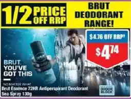 Chemist Warehouse Brut Essence 72HR Antiperspirant Deodorant Sea Spray offer