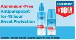 Chemist Warehouse Dermal Therapy Sweat Control Spray or Roll On offer