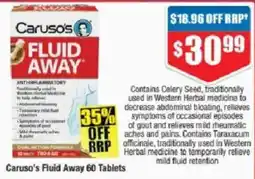 Chemist Warehouse Caruso's Fluid Away 60 Tablets offer