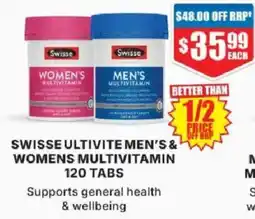 Chemist Warehouse Swisse Ultivite Men's & Women's Multivitamin offer