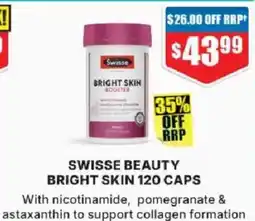 Chemist Warehouse Swisse Beauty Bright Skin 120 Caps offer
