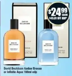 Chemist Warehouse David Beckham Amber Breeze or Infinite Aqua 100ml edp offer