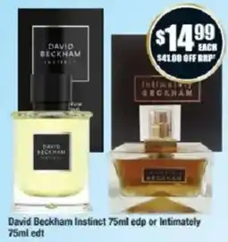 Chemist Warehouse David Beckham Instinct 75ml edp or Intimately 75ml edt offer