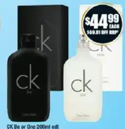 Chemist Warehouse CK Be or One 200ml edt offer