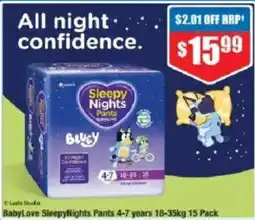 Chemist Warehouse BabyLove SleepyNights Pants 4-7 years offer