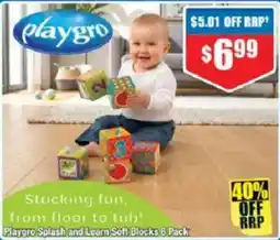 Chemist Warehouse Playgro Splash and Learn Soft Blocks 6 Pack offer