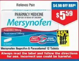 Chemist Warehouse Mersynofen Ibuprofen & Paracetamol offer