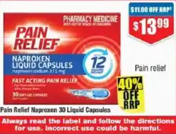 Chemist Warehouse Pain Relief Naproxen 30 Liquid Capsules offer