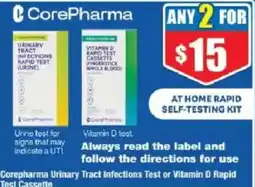 Chemist Warehouse CorePharma Urinary Tract Infections Test or Vitamin D Rapid Test Cassette offer