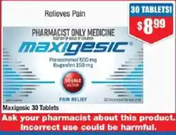 Chemist Warehouse Maxigesic 30 Tablets offer
