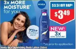 Chemist Warehouse Nivea Rich Nourishing Body Lotion offer
