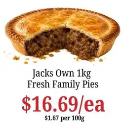 Farmer Jack's Jacks Own Fresh Family Pies offer