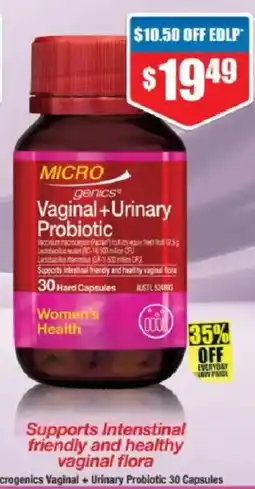 Chemist Warehouse Microgenics Vaginal + Urinary Probiotic offer