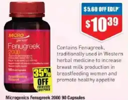 Chemist Warehouse Microgenics Fenugreek 2000 offer