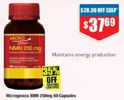 Chemist Warehouse Microgenics NMN 250mg 60 Capsules offer