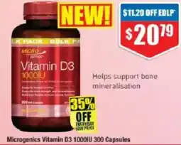 Chemist Warehouse Microgenics Vitamin D3 1000IU offer