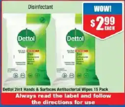 Chemist Warehouse Dettol 2in1 Hands & Surfaces Antibacterial Wipes offer