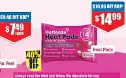 Chemist Warehouse Hotteeze Heat Pads offer