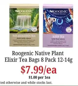 Farmer Jack's Roogenic Native Plant Elixir Tea Bags offer