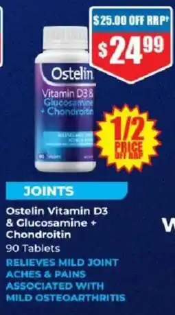 Chemist Warehouse Ostelin Vitamin D3 & Glucosamine + Chondroitin offer
