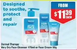 Chemist Warehouse Dermal Therapy Very Dry Face Cleanser or Face Cream offer