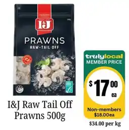 Farmer Jack's I&J Raw Tail Off Prawns offer