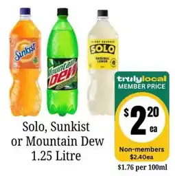 Farmer Jack's Solo, Sunkist or Mountain Dew offer
