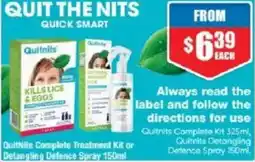 Chemist Warehouse Quintnits Complete Treatment Kit or Detangling Defence Spray offer