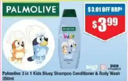 Chemist Warehouse Palmolive 3 in 1 Kids Bluey Shampoo Conditioner & Body Wash offer