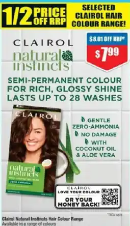 Chemist Warehouse Clairol Natural Instincts Hair Colour Range offer