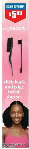 Chemist Warehouse my beauty hair slick back & edge brush duo set offer