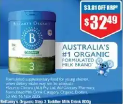 Chemist Warehouse Bellamy's Organic Step 3 Toddler Milk Drink offer