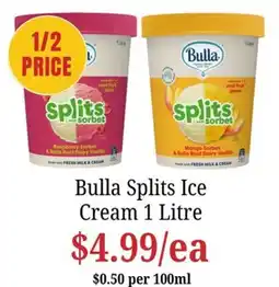 Farmer Jack's Bulla Splits Ice Cream offer
