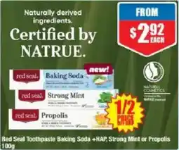 Chemist Warehouse Red Seal Toothpaste Baking Soda +HAP, Strong Mint or Propolis offer