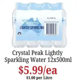 Farmer Jack's Crystal Peak Lightly Sparkling Water offer