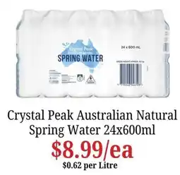 Farmer Jack's Crystal Peak Australian Natural Spring Water offer