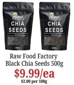Farmer Jack's Raw Food Factory Black Chia Seeds offer