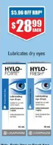 Chemist Warehouse Hylo Forte Lubricating Eye Drops offer