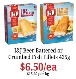 Farmer Jack's I&J Beer Battered or Crumbed Fish Fillets offer