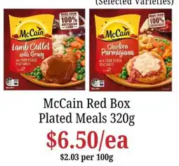 Farmer Jack's McCain Red Box Plated Meals offer