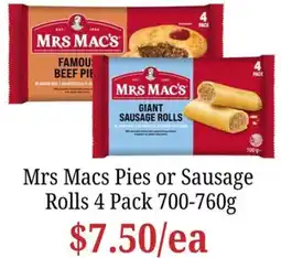 Farmer Jack's Mrs Macs Pies or Sausage Rolls offer