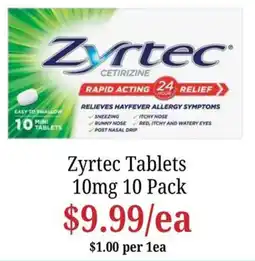 Farmer Jack's Zyrtec Tablets offer