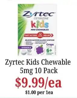 Farmer Jack's Zyrtec Kids Chewable offer